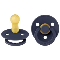 Suzetă cu tetina rotundă Bibs Colour 200259C  Unisex / 6 luni - 18 luni / Latex / Deep Space