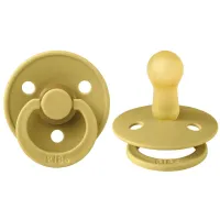 Suzetă cu tetina rotundă Bibs Colour 200254C Unisex / 6 luni - 18 luni / Latex / Yelow