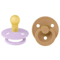 Suzetă cu tetina rotundă Bibs Colour 110435 Unisex / 0 luni - 6 luni / Latex / Violet