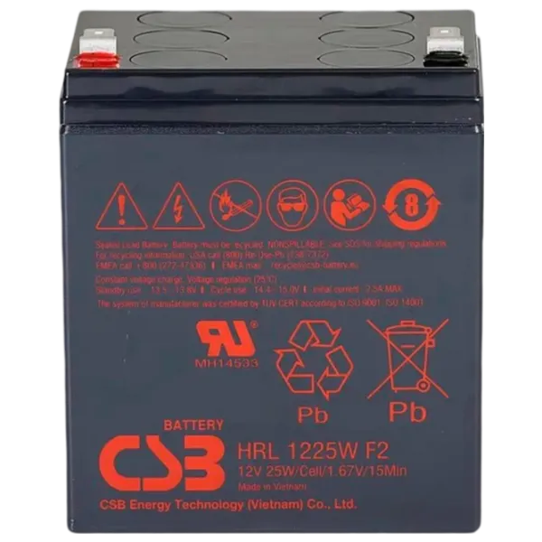 Аккумуляторная батарея для ИБП CSB HRL1225W 12 В 6 Ач Черный photo 1