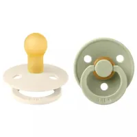 Suzetă cu tetina rotundă Bibs Colour 110241  Unisex / 0 luni - 6 luni / Latex / Sage Green