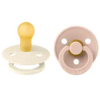 Suzetă cu tetina rotundă Bibs Colour 110256  Pentru fetițe / 0 luni - 6 luni / Latex / Blush Pink