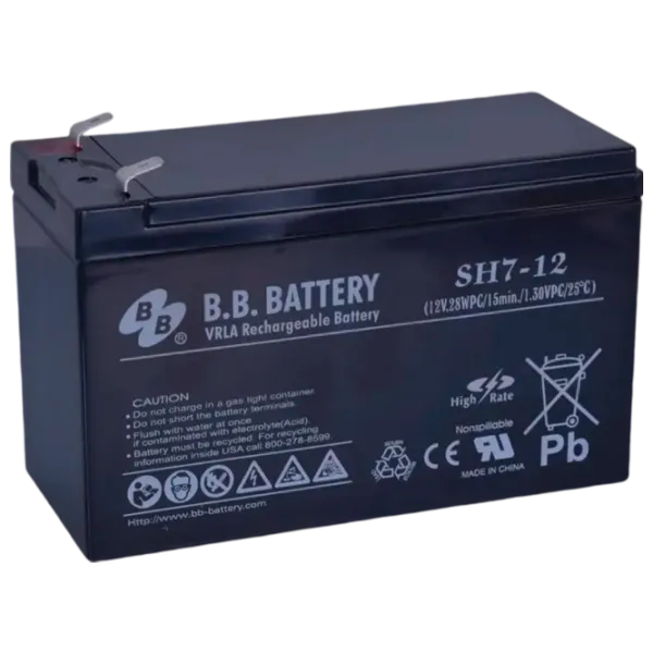 Acumulator pentru UPS B.B. SH7-12 12 V 7 Ah Black photo 1