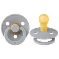 Соска круглая Bibs Colour 100223C  Унисекс / 0 месяцев - 6 месяцев / Латекс / Серый