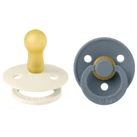 Suzetă cu tetina rotundă Bibs Colour 110367  Unisex / 0 luni - 6 luni / Latex / Ivory
