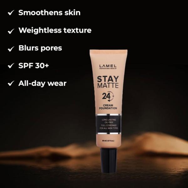 Тональный крем Lamel FOUNDATION STAY 30 мл / Porcelain photo 5 Тональный крем Lamel FOUNDATION STAY 30 мл / Porcelain photo 5