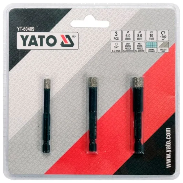 Set carote Yato YT60409 Diamant / 1/4" photo 3
