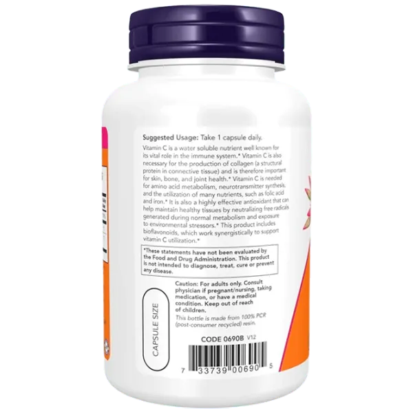 Витамины и минералы Now Foods C-1000 (733739006905) 100 капсул photo 3 Витамины и минералы Now Foods C-1000 (733739006905) 100 капсул photo 3