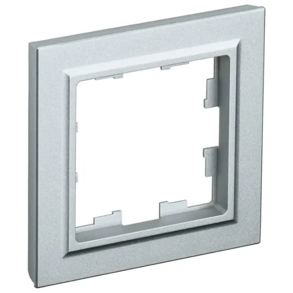 Ramă pentru priză și întrerupătoar IEK BR-M12-K47 Silver / 1 photo 1 Ramă pentru priză și întrerupătoar IEK BR-M12-K47 Silver / 1 photo 1