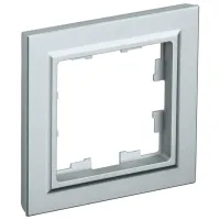 Ramă pentru priză și întrerupătoar IEK BR-M12-K47 Silver / 1