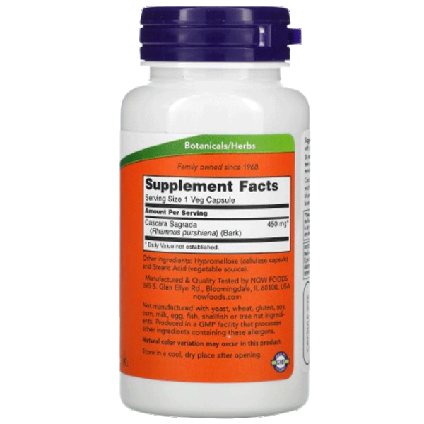 Vitamine și minerale Now Foods CASCARA SAGRADA (733739046208) 100 capsule photo 2 Vitamine și minerale Now Foods CASCARA SAGRADA (733739046208) 100 capsule photo 2