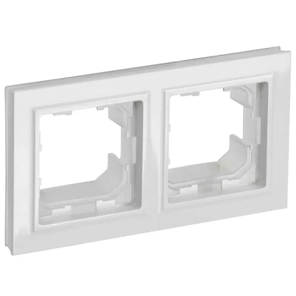 Ramă pentru priză și întrerupătoar IEK BR-M22-44-K01 White / 2 photo 1 Ramă pentru priză și întrerupătoar IEK BR-M22-44-K01 White / 2 photo 1