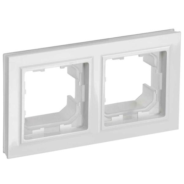 Ramă pentru priză și întrerupătoar IEK BR-M22-44-K01 White / 2 photo 1 Ramă pentru priză și întrerupătoar IEK BR-M22-44-K01 White / 2 photo 1