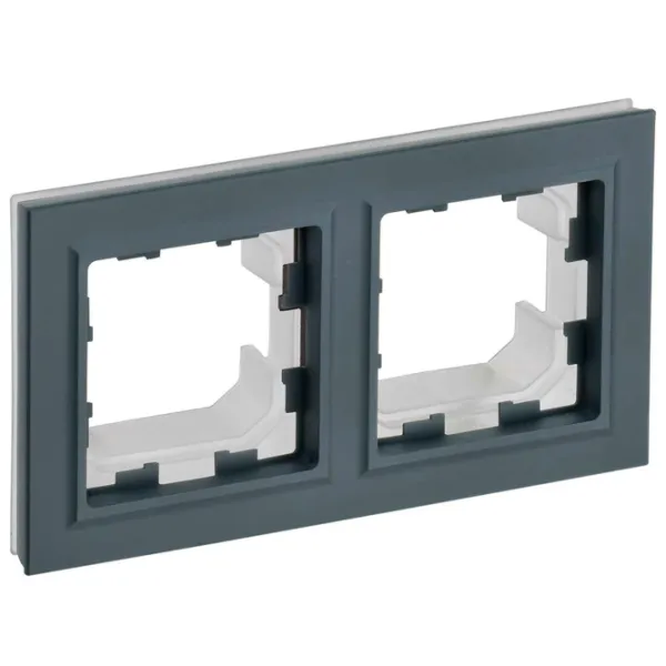 Ramă pentru priză și întrerupătoar IEK BR-M22-44-K53 Graphite / 2 photo 1 Ramă pentru priză și întrerupătoar IEK BR-M22-44-K53 Graphite / 2 photo 1