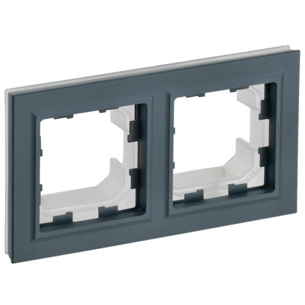 Ramă pentru priză și întrerupătoar IEK BR-M22-44-K53 Graphite / 2 photo 1 Ramă pentru priză și întrerupătoar IEK BR-M22-44-K53 Graphite / 2 photo 1