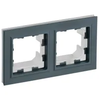 Ramă pentru priză și întrerupătoar IEK BR-M22-44-K53 Graphite / 2