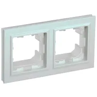 Ramă pentru priză și întrerupătoar IEK BR-M22-44-K36 Silver / 2