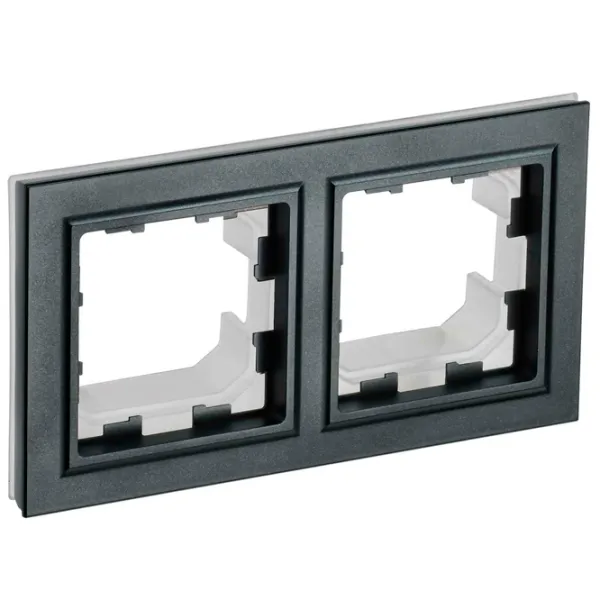 Ramă pentru priză și întrerupătoar IEK BR-M22-44-K02 Black / 2 photo 1 Ramă pentru priză și întrerupătoar IEK BR-M22-44-K02 Black / 2 photo 1
