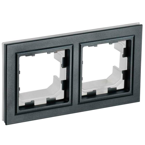 Ramă pentru priză și întrerupătoar IEK BR-M22-44-K02 Black / 2 photo 1 Ramă pentru priză și întrerupătoar IEK BR-M22-44-K02 Black / 2 photo 1