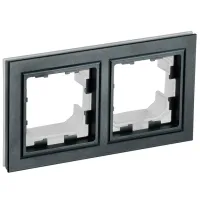 Ramă pentru priză și întrerupătoar IEK BR-M22-44-K02 Black / 2