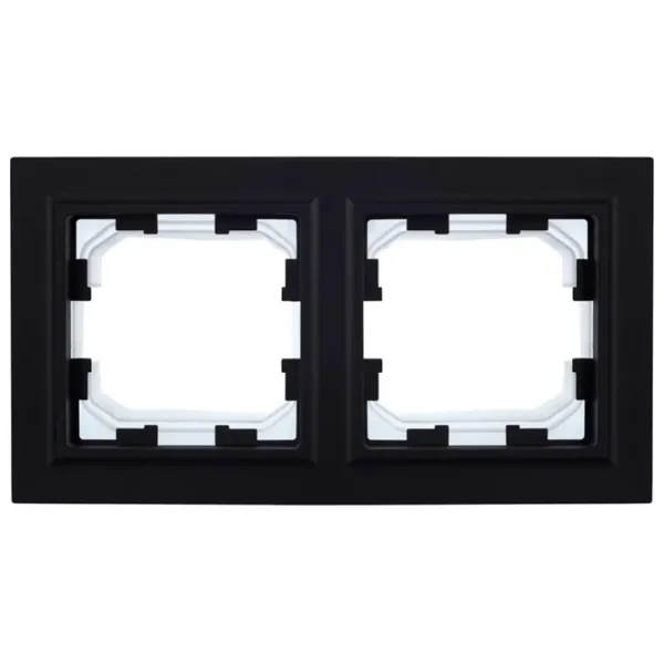 Ramă pentru priză și întrerupătoar IEK BR-M22-44-K02 Black / 2 photo 2 Ramă pentru priză și întrerupătoar IEK BR-M22-44-K02 Black / 2 photo 2