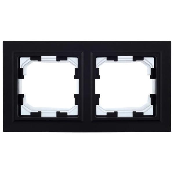 Ramă pentru priză și întrerupătoar IEK BR-M22-44-K02 Black / 2 photo 2 Ramă pentru priză și întrerupătoar IEK BR-M22-44-K02 Black / 2 photo 2