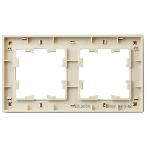 Ramă pentru priză și întrerupătoar IEK BR-M22-51-K10 Beige / 2 photo 2 Ramă pentru priză și întrerupătoar IEK BR-M22-51-K10 Beige / 2 photo 2