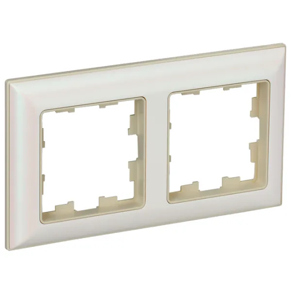 Ramă pentru priză și întrerupătoar IEK BR-M22-12-1-K10 Beige / 2 photo 1