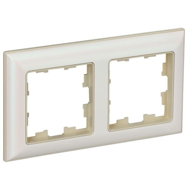 Ramă pentru priză și întrerupătoar IEK BR-M22-12-1-K10 Beige / 2 photo 1