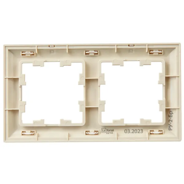 Ramă pentru priză și întrerupătoar IEK BR-M22-12-1-K10 Beige / 2 photo 3