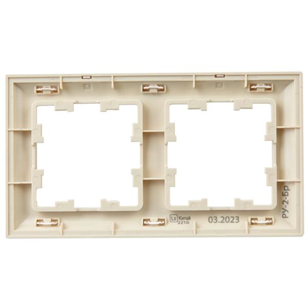 Ramă pentru priză și întrerupătoar IEK BR-M22-12-1-K10 Beige / 2 photo 3
