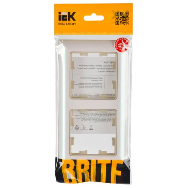 Ramă pentru priză și întrerupătoar IEK BR-M22-12-1-K10 Beige / 2 photo 4