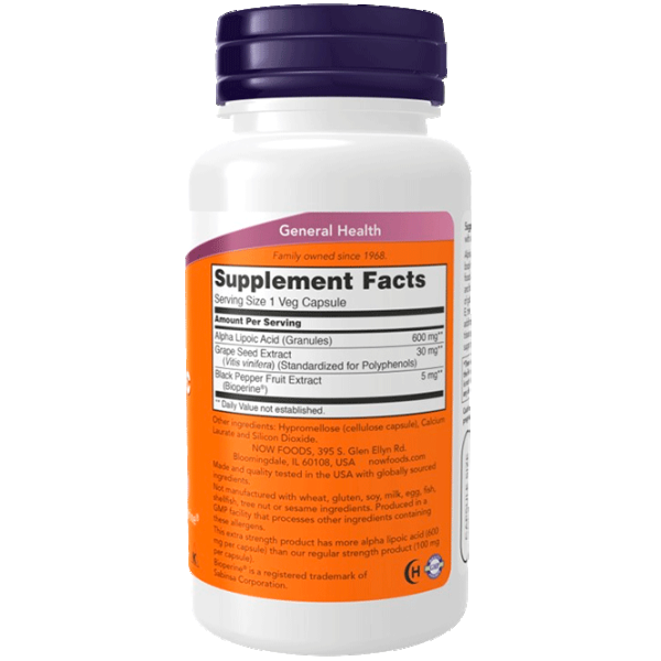Vitamine și minerale Now Foods Alpha Lipoic Acid (733739030467) 60 photo 2