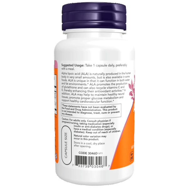 Vitamine și minerale Now Foods Alpha Lipoic Acid (733739030467) 60 photo 3