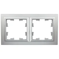 Ramă pentru priză și întrerupătoar IEK BR-M22-K47 Silver / 2