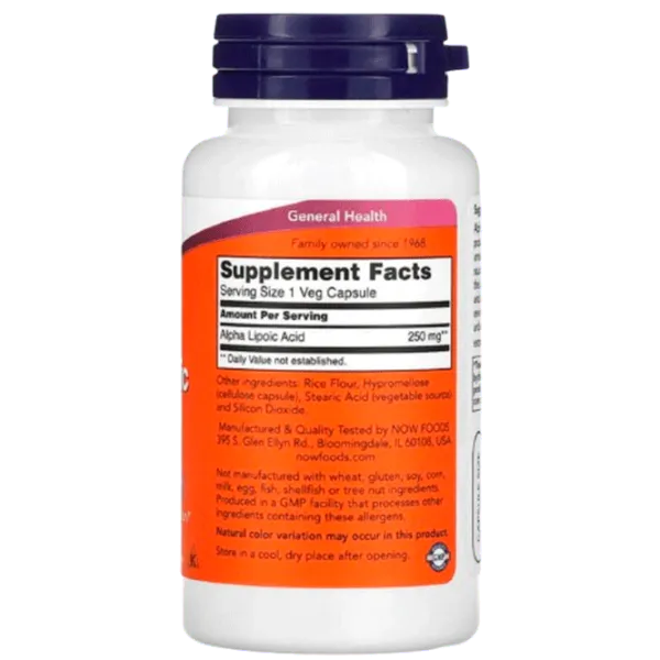 Витамины и минералы Now Foods Alpha Lipoic Acid (733739030429) 60 photo 2 Витамины и минералы Now Foods Alpha Lipoic Acid (733739030429) 60 photo 2