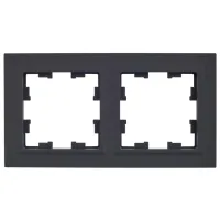 Ramă pentru priză și întrerupătoar IEK BR-M22-K53 Graphite / 2