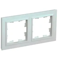 Ramă pentru priză și întrerupătoar IEK BR-M22-K36 Silver / 2