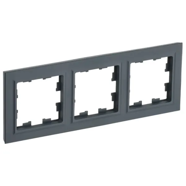 Ramă pentru priză și întrerupătoar IEK BR-M32-K53 Graphite / 3 photo 1 Ramă pentru priză și întrerupătoar IEK BR-M32-K53 Graphite / 3 photo 1