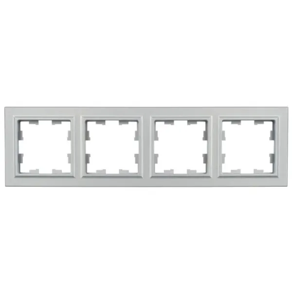 Ramă pentru priză și întrerupătoar IEK BR-M42-K47 Silver / 4 photo 1