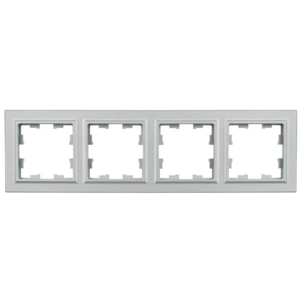 Ramă pentru priză și întrerupătoar IEK BR-M42-K47 Silver / 4 photo 1