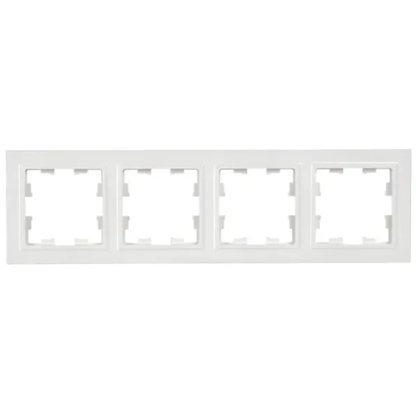 Ramă pentru priză și întrerupătoar IEK BR-M42-K01 White / 4 photo 1 Ramă pentru priză și întrerupătoar IEK BR-M42-K01 White / 4 photo 1