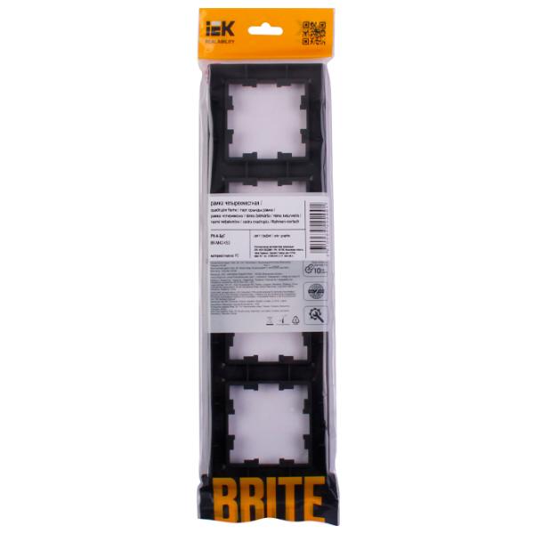 Рамка для розетки и выключателя IEK BR-M42-K53 Графит / 4 photo 5