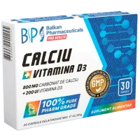 Витамины Balkan Pharmaceuticals CALCIU + VITAMINA D3 (4840982011245) 30 капсул