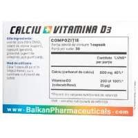 Vitamine Balkan Pharmaceuticals CALCIU + VITAMINA D3 (4840982011245) 30 capsule photo 3