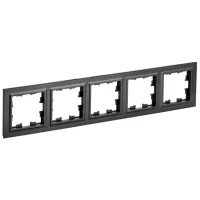 Ramă pentru priză și întrerupătoar IEK BR-M52-K02 Black / 5