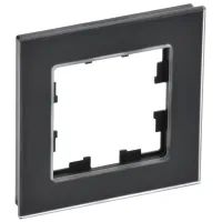 Ramă pentru priză și întrerupătoar IEK BR-M12-G-31-K02 Black matte / 1