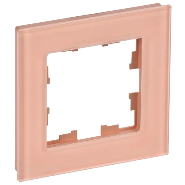 Ramă pentru priză și întrerupătoar IEK BR-M12-G-31-K96 Peach matte / 1 photo 1