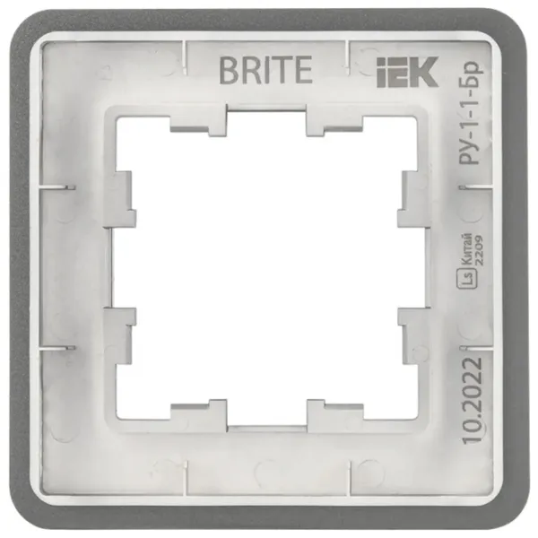 Рамка для розетки и выключателя IEK BR-M12-M-01-K48 Серебряный / 1 photo 2 Рамка для розетки и выключателя IEK BR-M12-M-01-K48 Серебряный / 1 photo 2