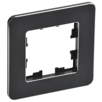 Ramă pentru priză și întrerupătoar IEK BR-M12-M-01-K02 Black / 1